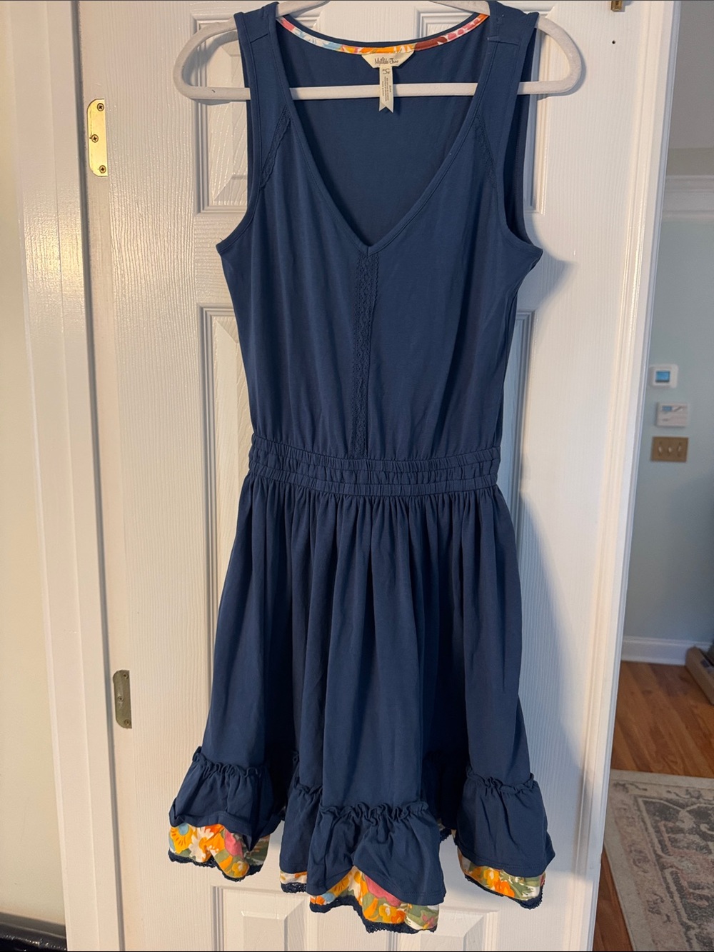 Matilda Jane Navy Dress with Floral Trim
